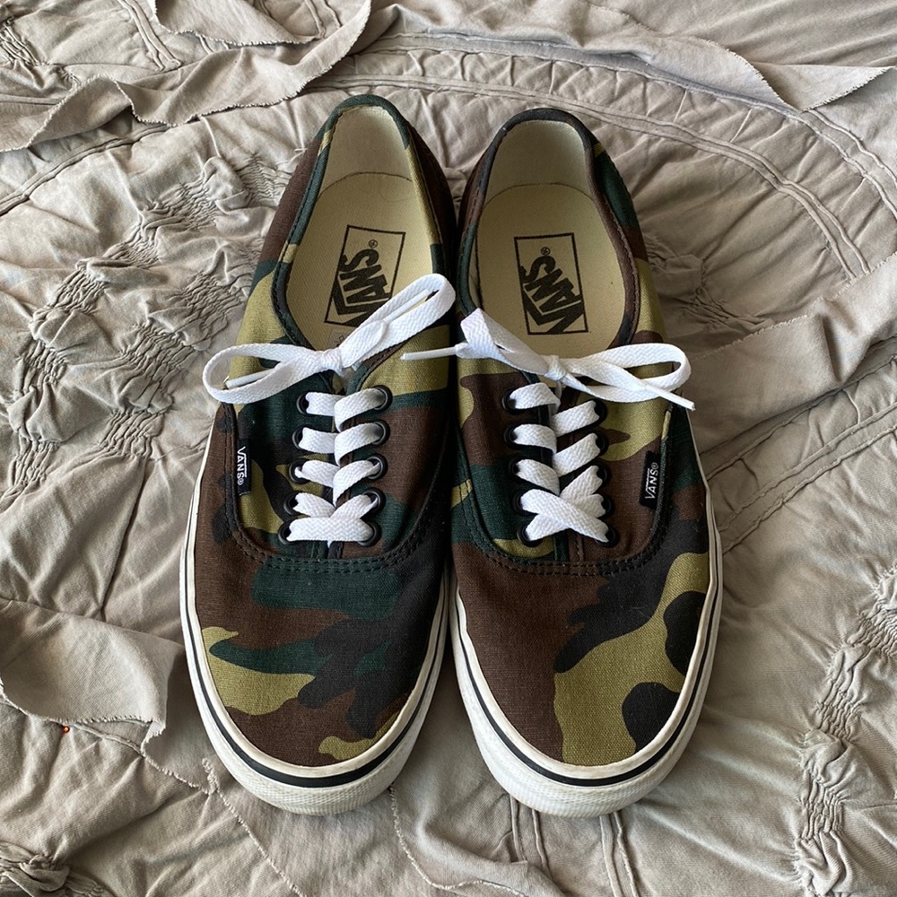 Vans Camouflage Green and Brown Women's Shoes